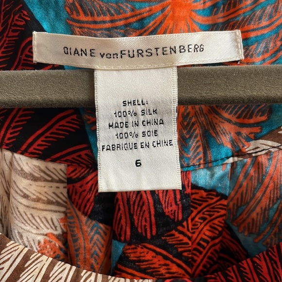 DIANE VON FURSTENBERG PEGGIE SLEEVELESS PRINTED 100% SILK BUBBLE DRESS - Picture 5 of 5